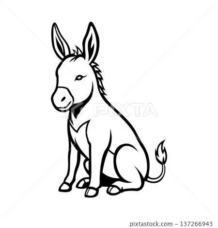 donkey mascot illustration logo vector design template simple and modern donkey mascot illustration logo vector design template simple and modern 137266943