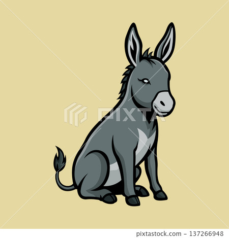 donkey mascot illustration logo vector design template simple and modern donkey mascot illustration logo vector design template simple and modern 137266948