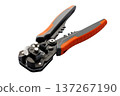 Wire Stripping Tool with Orange and Gray Handles Isolated on White Background 137267190
