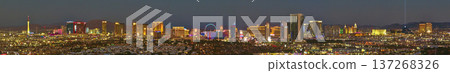 Aerial Las Vegas Strip Nevada Night Panorama City Lights Skyline 137268326