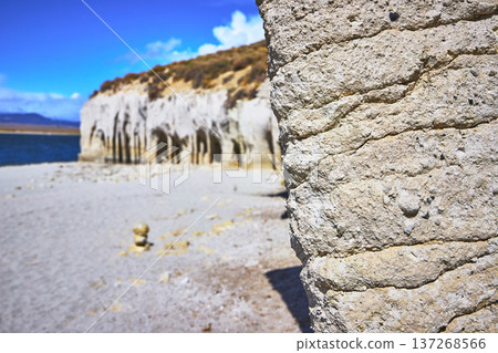 Crowley Lake Stone Columns Volcanic Rock Texture and Cairn Eastern Sierra 137268566