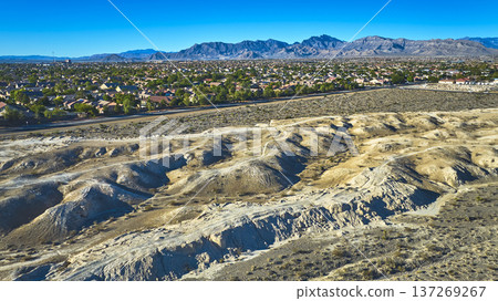 Aerial Floyd Lamb Park Desert Landscape Suburban Neighborhood Las Vegas 137269267