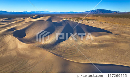 Aerial Big Dune Sand Dune Patterns and Desert Landscape Nevada Aerial Big Dune Sand Dune Patterns and Desert Landscape Nevada 137269333