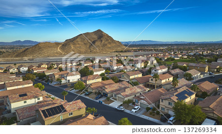 Aerial Lone Mountain Residential Neighborhood Las Vegas Housing Development Aerial Lone Mountain Residential Neighborhood Las Vegas Housing Development 137269334