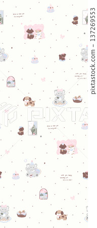 Dreamy Pastel Watercolor Floral Blossom Garden Landscape Elegant Phone Wallpapers 137269553