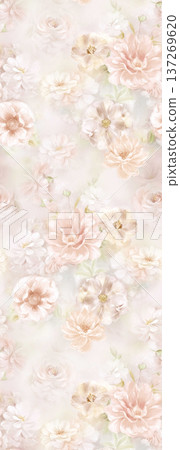 Dreamy Pastel Watercolor Floral Blossom Garden Landscape Elegant Phone Wallpapers 137269620