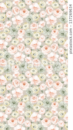 Dreamy Pastel Watercolor Floral Blossom Garden Landscape Elegant Phone Wallpapers 137269634