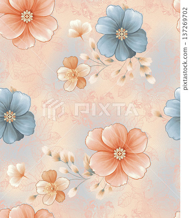 Dreamy Pastel Watercolor Floral Blossom Garden Landscape Elegant Phone Wallpapers 137269702