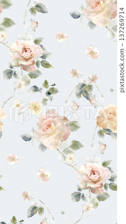 Dreamy Pastel Watercolor Floral Blossom Garden Landscape Elegant Phone Wallpapers 137269714