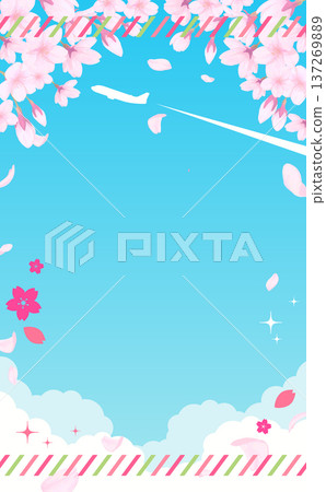 春季旅遊促銷可愛背景範本 1_直式版 137269889