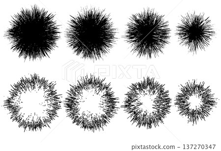 模糊焦點線與爆炸效果集漫畫風格設計素材 137270347