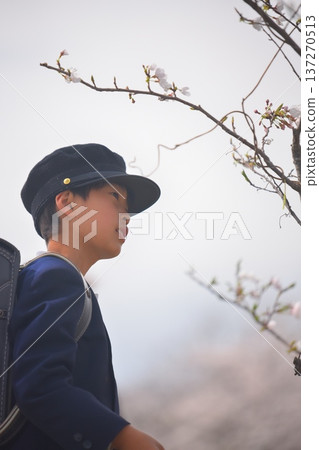 Elementary school student, school route, boy Elementary school student, school route, boy 137270513