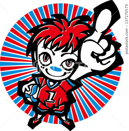 Volleyball illustrations (boy, child, laughing, best, cool, concentrated lines) 137270579