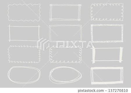 手繪邊框 自由手繪裝飾材料 137270810