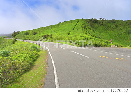 伊豆半島伊豆山脊步道:從西伊豆天際線的戶田停車場出發,沿著綠色山脊前進。 伊豆半島伊豆山脊步道:從西伊豆天際線的戶田停車場出發,沿著綠色山脊前進。 137270902