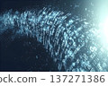 Medical big data swirling digital wave background (blue particles, future technology, copy space) 137271386