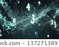 Medical data analysis image background with floating numbers (AI, statistics, blue particles, copy space) 137271389