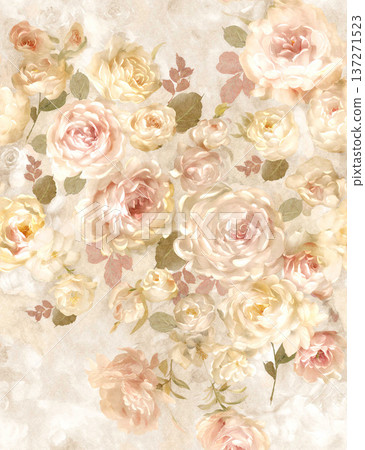 vintage roses bouquet as background 137271523