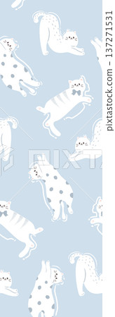 seamless pattern with cute whales, vector illustration 137271531