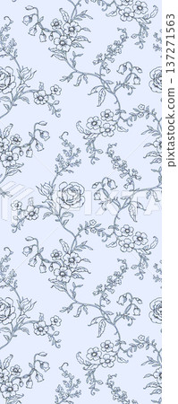 seamless pattern with hand drawn waves 137271563