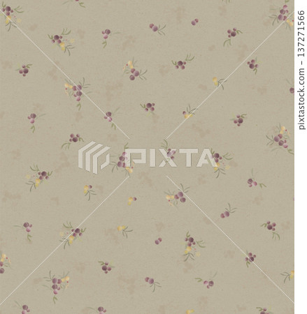 pattern of small yellow flowers on the rock 137271566