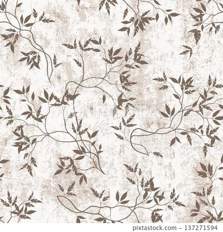 seamless pattern with flowers and leaves 137271594