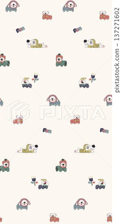 seamless pattern with cars and wheels seamless pattern with cars and wheels 137271602