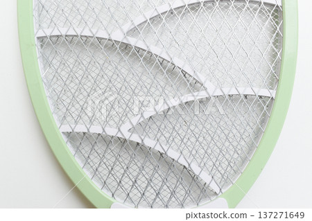 green mosquito swatter isolated on white background 137271649