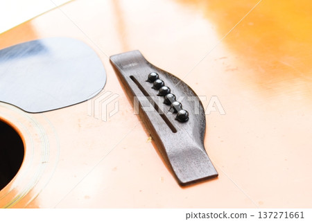 part of brown wood acoustic guitar texture background 137271661