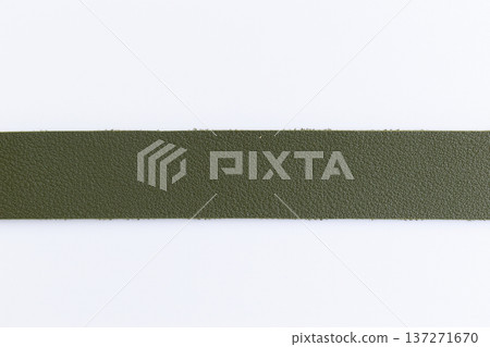 dark green leather strap isolated on white background 137271670