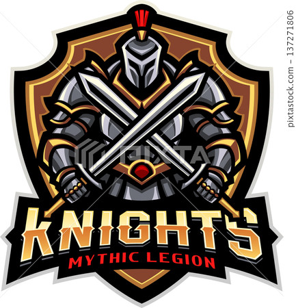 Knights esport mascot logo design 137271806