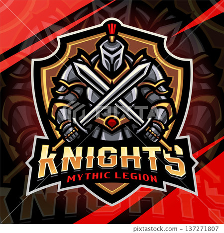 Knights esport mascot logo design 137271807