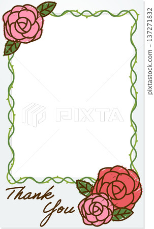 粉紅色玫瑰留言卡裝飾框 137271832