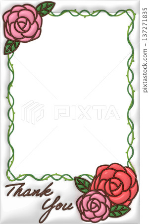 Plump Rose Message Card with Decoration Frame, Pink 137271835