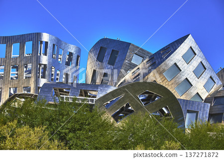 Modern Architecture Las Vegas Nevada Dynamic Metallic Building Exterior 137271872