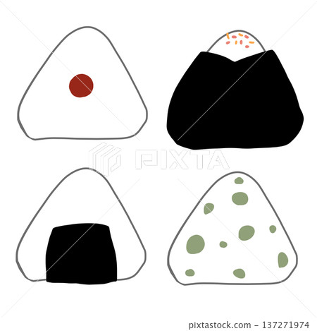 Set of rice balls illustration Set of rice balls illustration 137271974