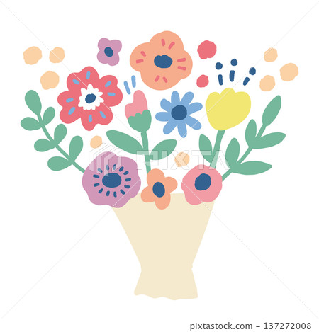 斯堪的納維亞風格花束插圖 斯堪的納維亞風格花束插圖 137272008