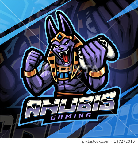 Anubis gaming esport mascot logo design 137272019