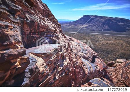 Red Rock Canyon Calico Sandstone Cliffs Desert Landscape Nevada Red Rock Canyon Calico Sandstone Cliffs Desert Landscape Nevada 137272039