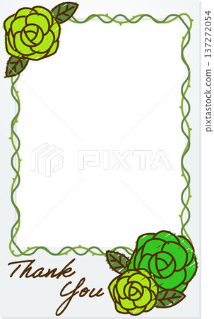 Rose message card decoration frame green yellow-green Rose message card decoration frame green yellow-green 137272054