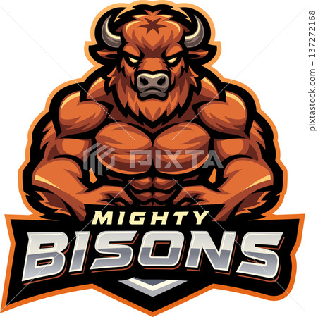 Mighty bisons esport mascot logo design Mighty bisons esport mascot logo design 137272168