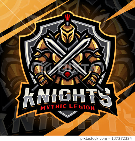 Knights esport mascot logo design 137272324