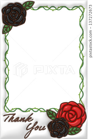 玫瑰留言卡,豐滿裝飾相框,紅黑配色 玫瑰留言卡,豐滿裝飾相框,紅黑配色 137272673