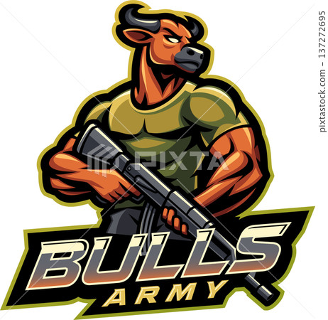 Bulls army esport mascot logo design Bulls army esport mascot logo design 137272695