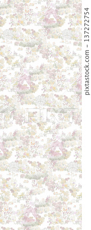 watercolor painting of leaf and flowers 137272754