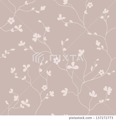 watercolor painting of leaf and flowers 137272773