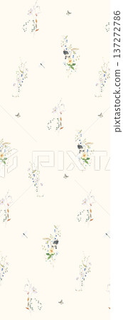 watercolor painting of leaf and flowers watercolor painting of leaf and flowers 137272786