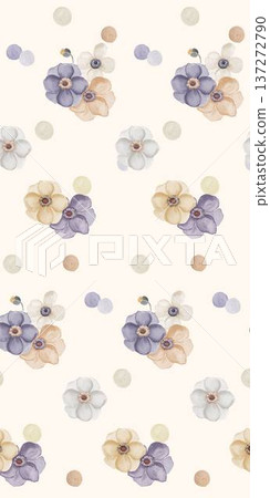 watercolor painting of leaf and flowers watercolor painting of leaf and flowers 137272790