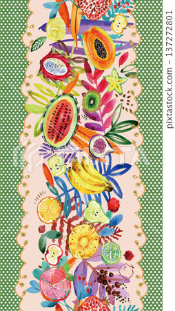 watercolor painting of leaf and flowers watercolor painting of leaf and flowers 137272801