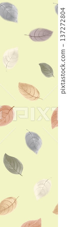 watercolor painting of leaf and flowers 137272804
